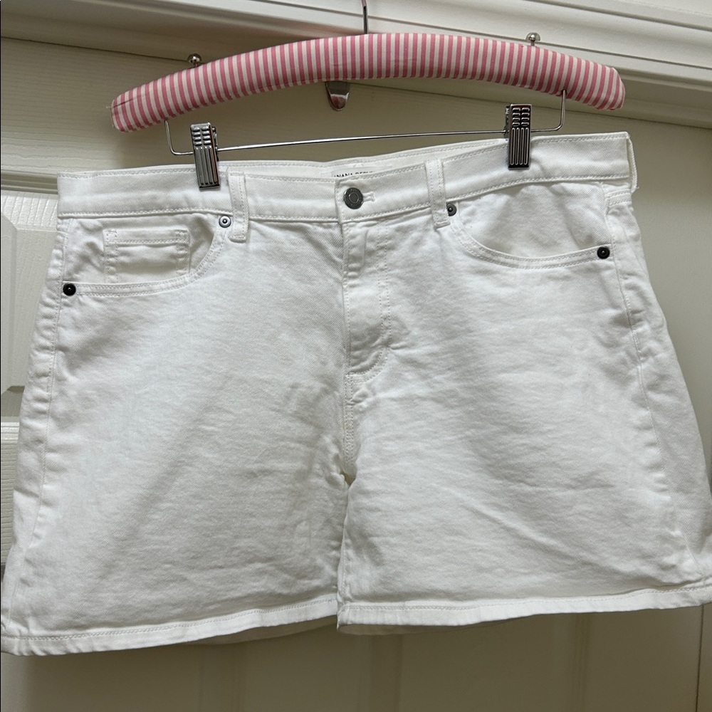 Banana Republic White Jean Roll Up Shorts